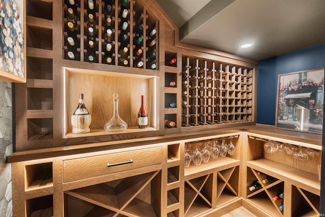 view of wine cellar