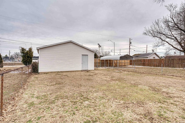 view of yard featuring a fenced backyard