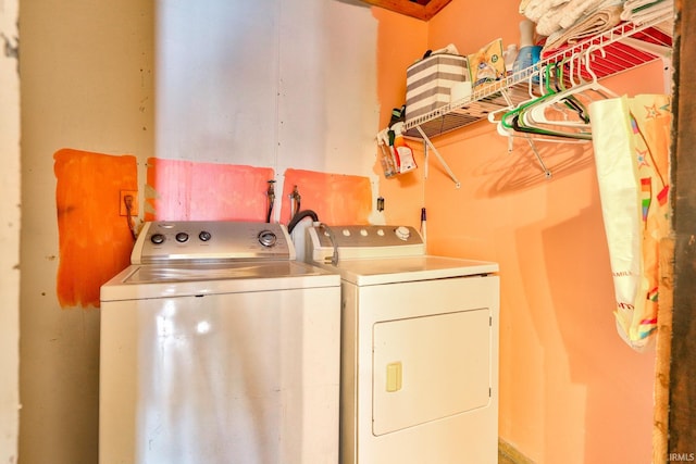 laundry area with washer and dryer and laundry area