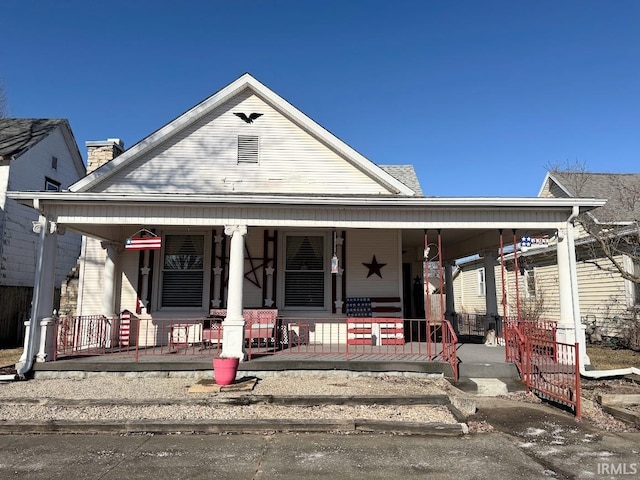 view of front of property with covered porch