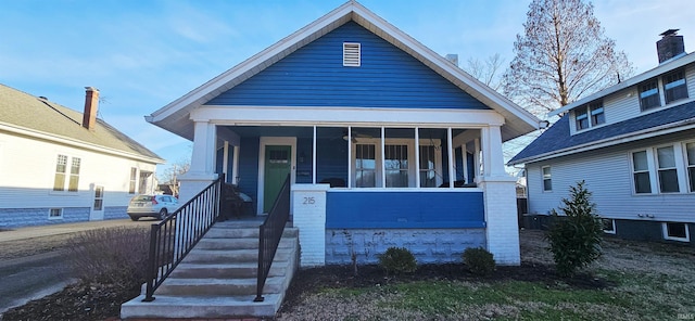 view of front of property with a porch