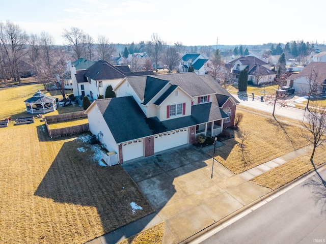 drone / aerial view with a residential view