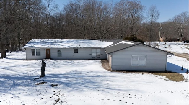 view of single story home