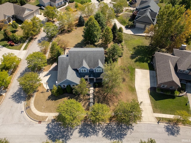 aerial view with a residential view