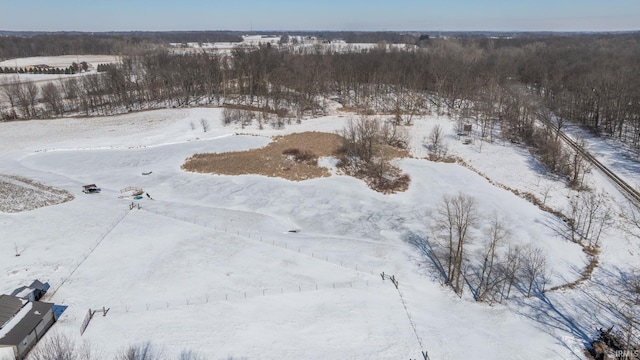 view of snowy aerial view