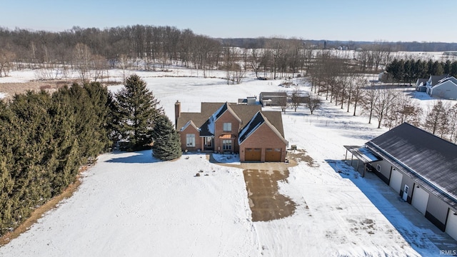 view of snowy aerial view