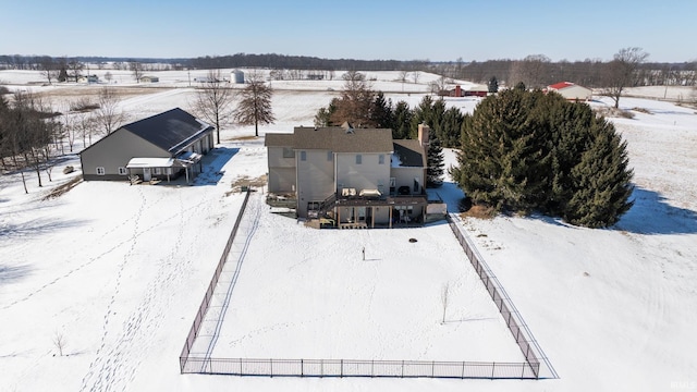 view of snowy aerial view