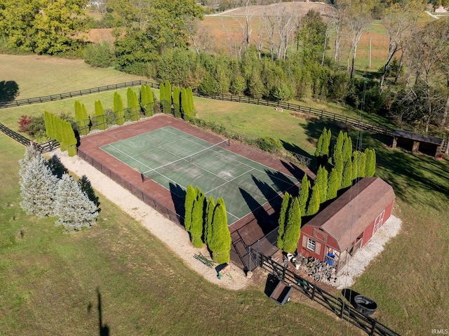 bird's eye view with a rural view