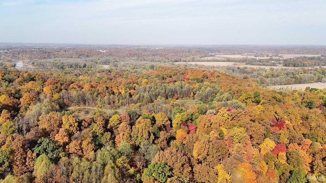 bird's eye view featuring a view of trees