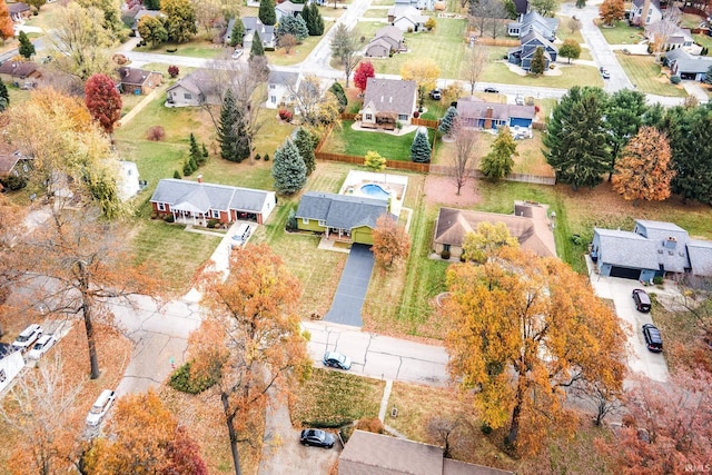 drone / aerial view featuring a residential view