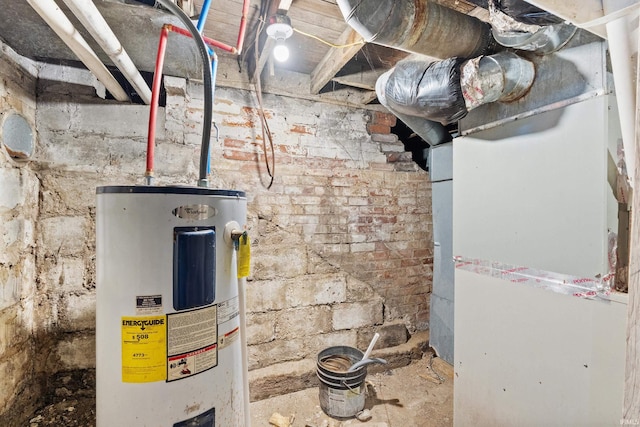 utility room featuring electric water heater