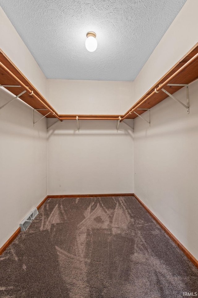 spacious closet with visible vents and carpet flooring