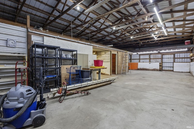 garage featuring metal wall