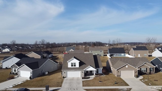 drone / aerial view with a residential view