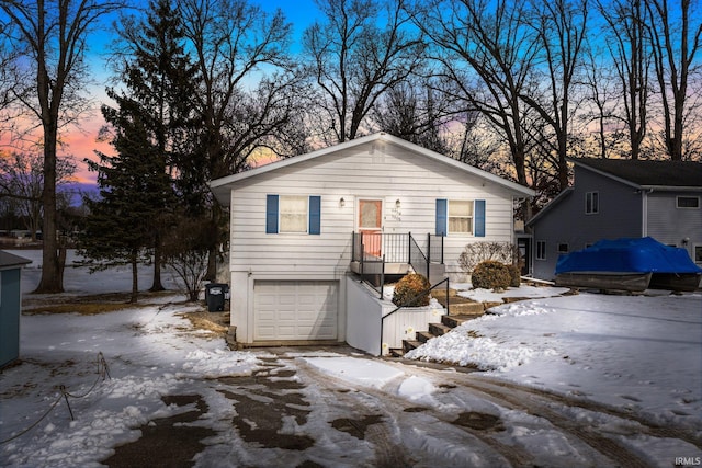 view of front facade featuring an attached garage