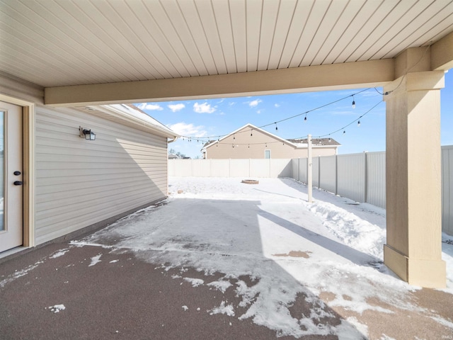 view of patio with a fenced backyard