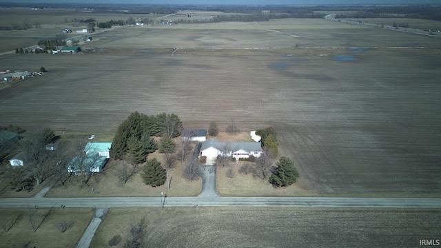 aerial view featuring a rural view