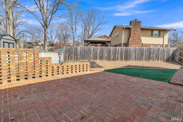 view of patio featuring a fenced backyard