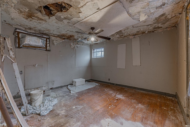 basement with baseboards