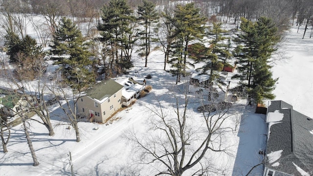 view of snowy aerial view