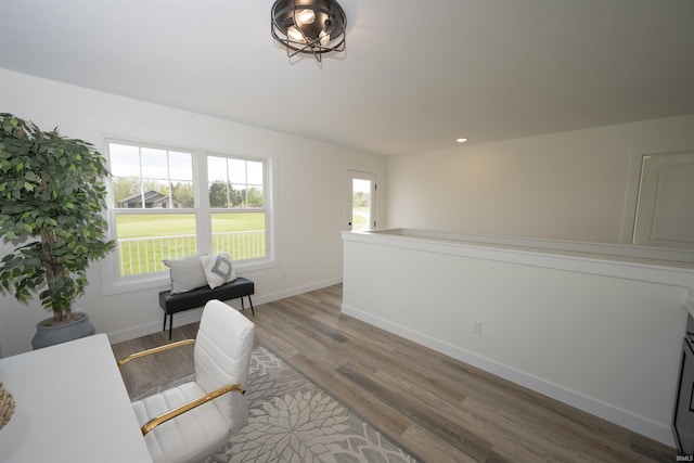 3337 Blarney Dr, South Bend, IN 46628 - sitting room featuring wood finished floors, baseboards, and recessed lighting