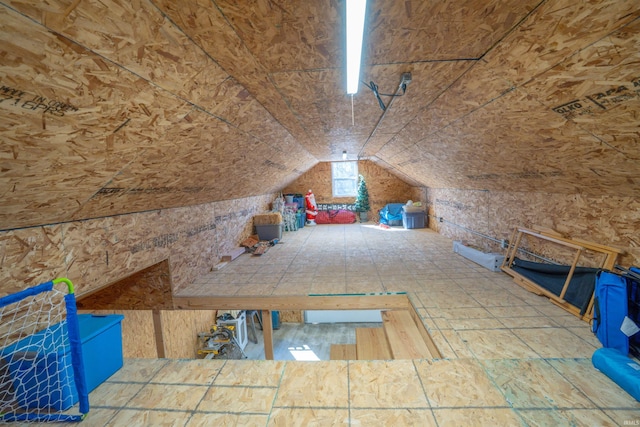 view of unfinished attic