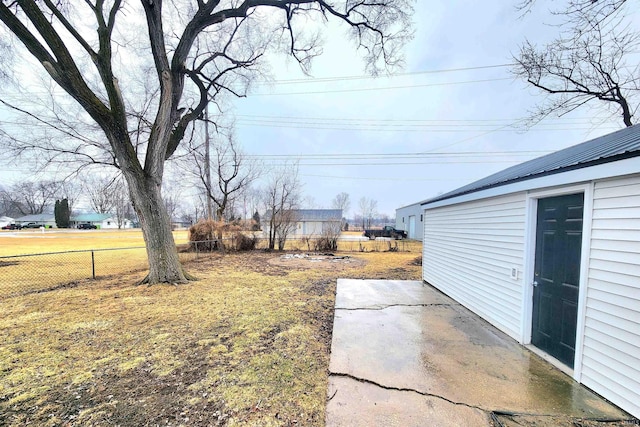 view of yard with a patio area and fence