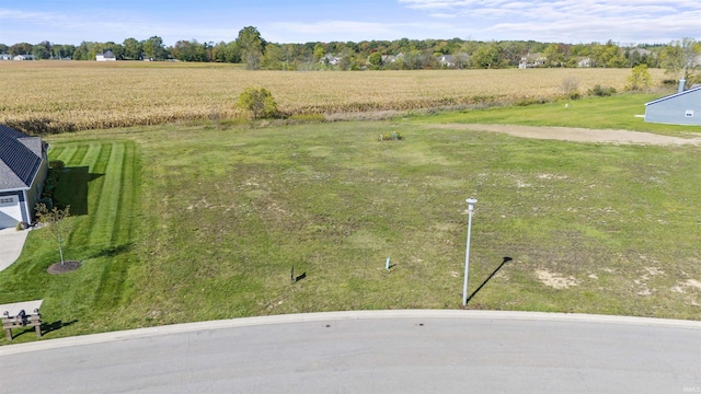 drone / aerial view with a rural view