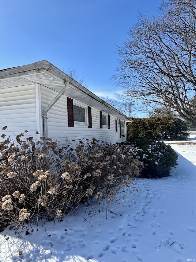 view of snowy exterior