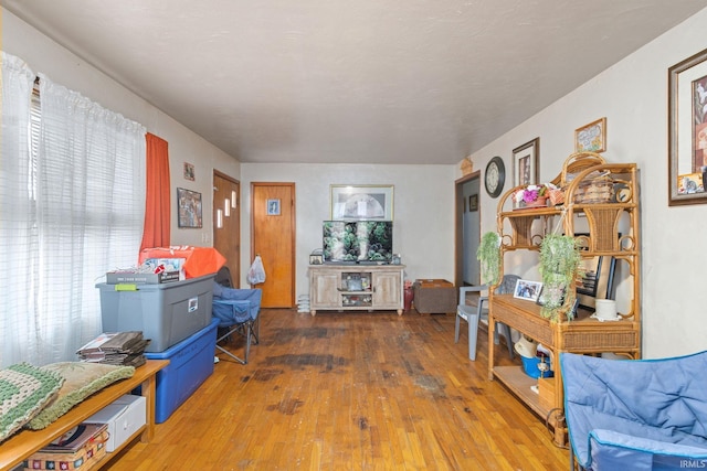 interior space with hardwood / wood-style flooring