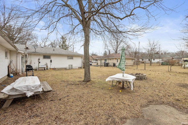 view of yard with fence