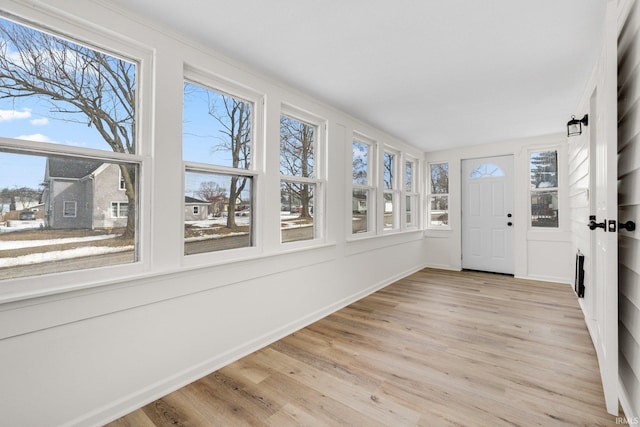 view of unfurnished sunroom