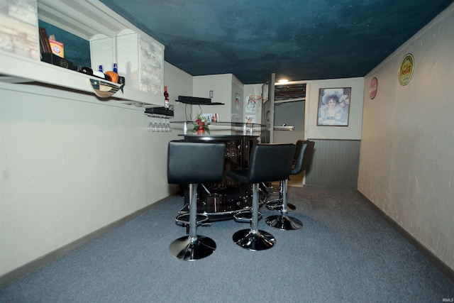 bar featuring a bar and wainscoting