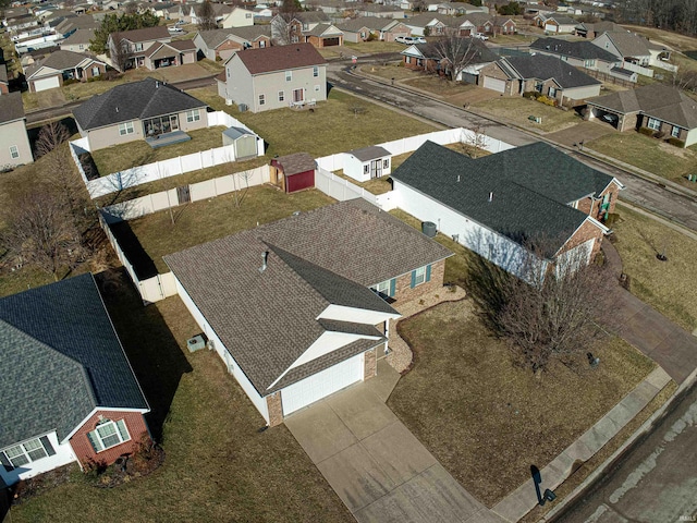 bird's eye view featuring a residential view