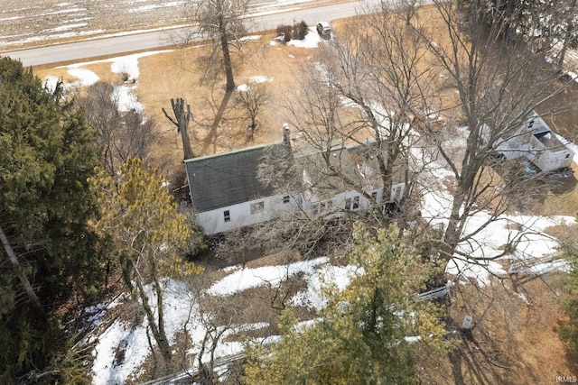 view of snowy aerial view