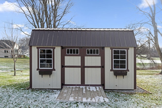 view of shed