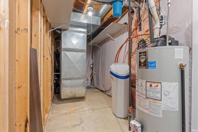 utility room featuring gas water heater