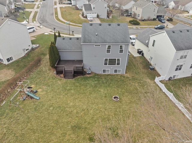 aerial view with a residential view