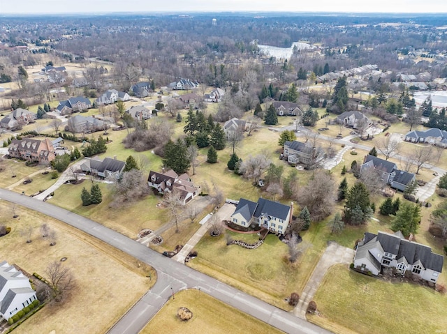 drone / aerial view with a residential view