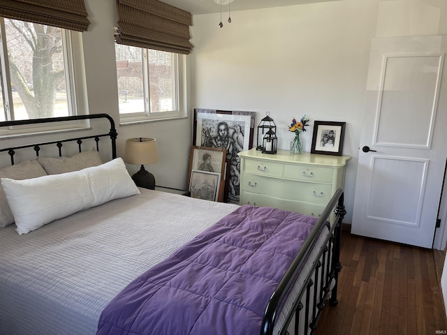 bedroom featuring dark wood-style floors