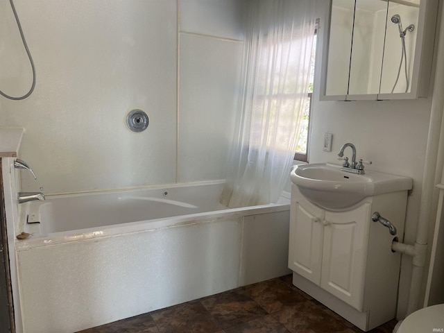 full bath featuring shower / bath combination and vanity