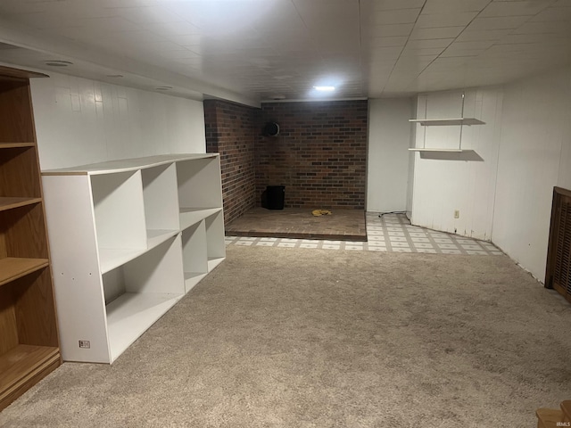 finished basement with carpet