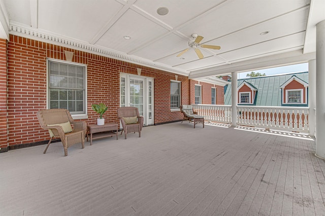 view of patio with ceiling fan