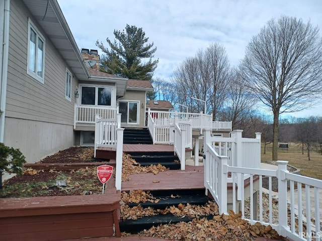 wooden deck with stairs