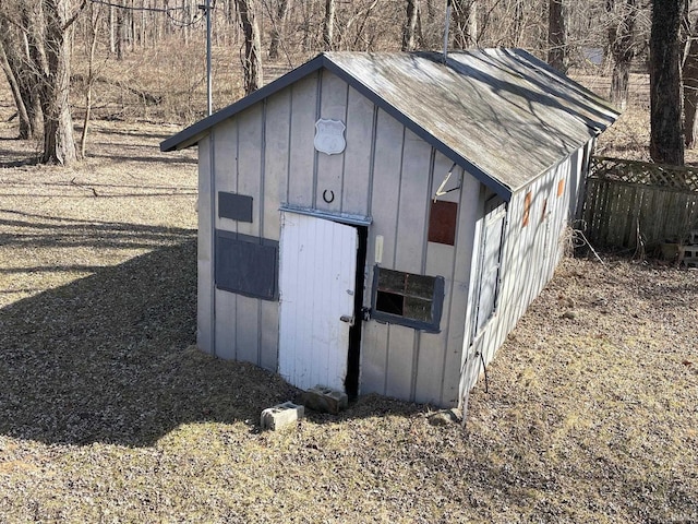 view of shed