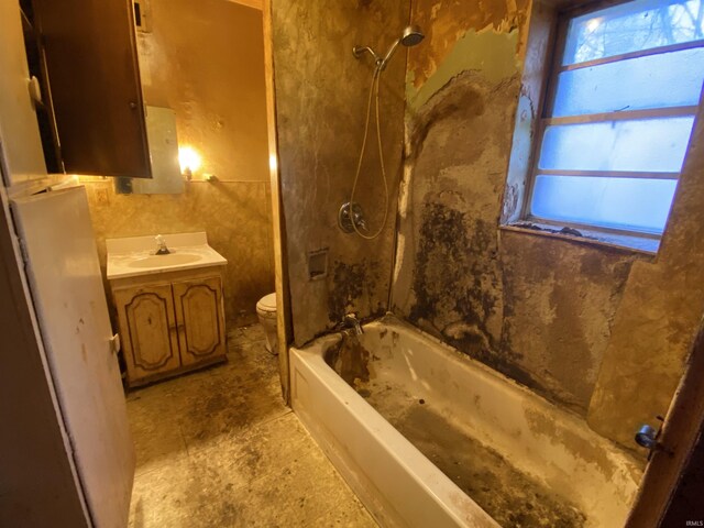 2524 Diefenbach Rd, Evansville, IN 47720 - bathroom with toilet, washtub / shower combination, and vanity
