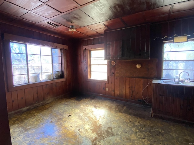 2524 Diefenbach Rd, Evansville, IN 47720 - kitchen with wooden walls and visible vents