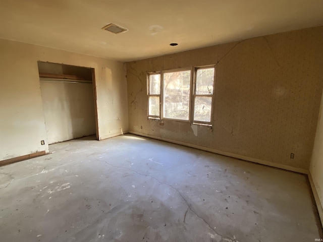 2524 Diefenbach Rd, Evansville, IN 47720 - unfurnished bedroom with concrete flooring, a closet, and visible vents