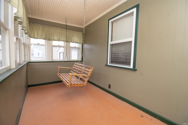 view of unfurnished sunroom