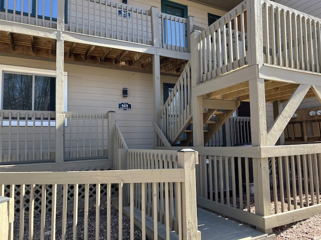 view of home's exterior featuring stairs